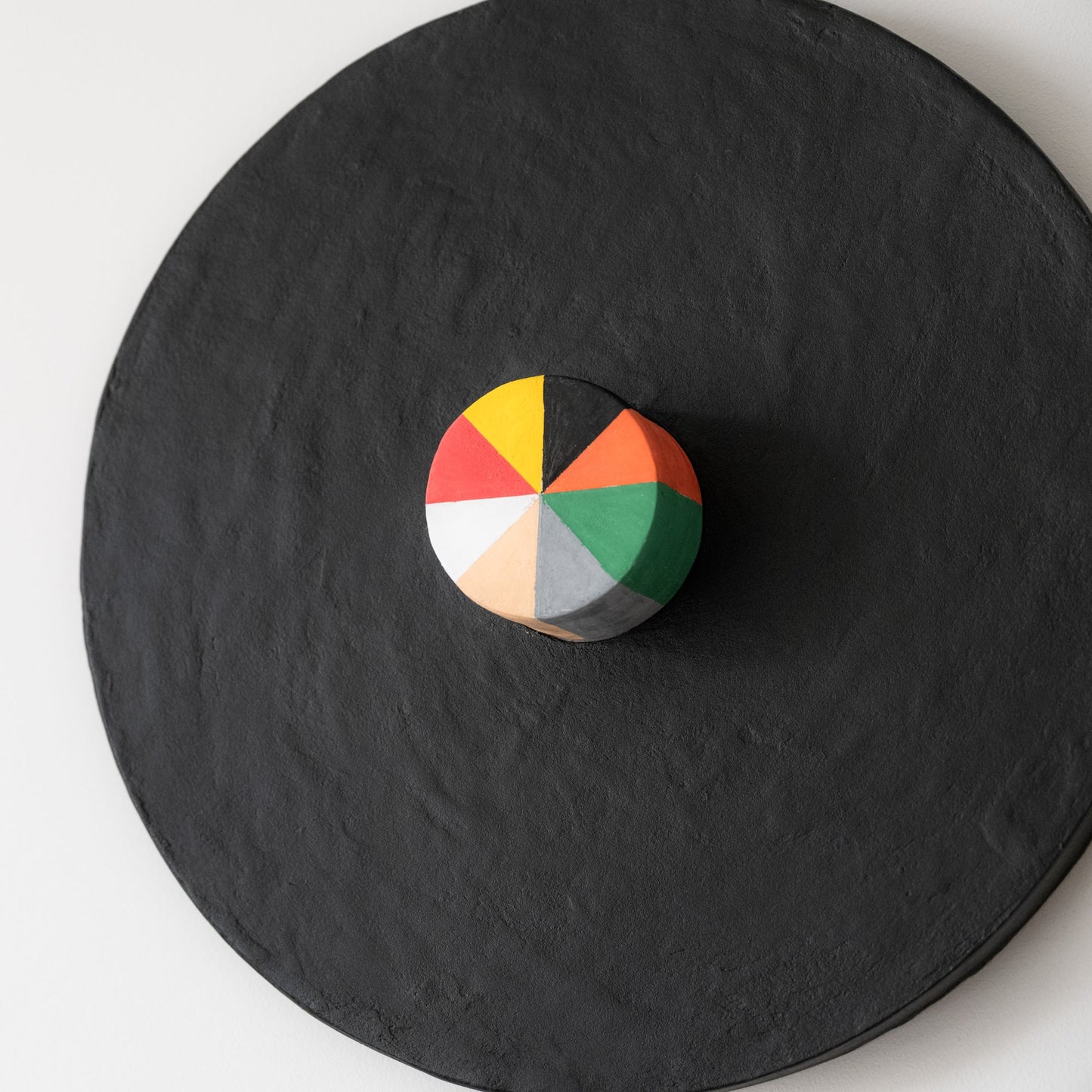 Bauhaus Bloom – Modern Geometric Wall Sculpture with Vibrant Center | Olshbau - Olshbau