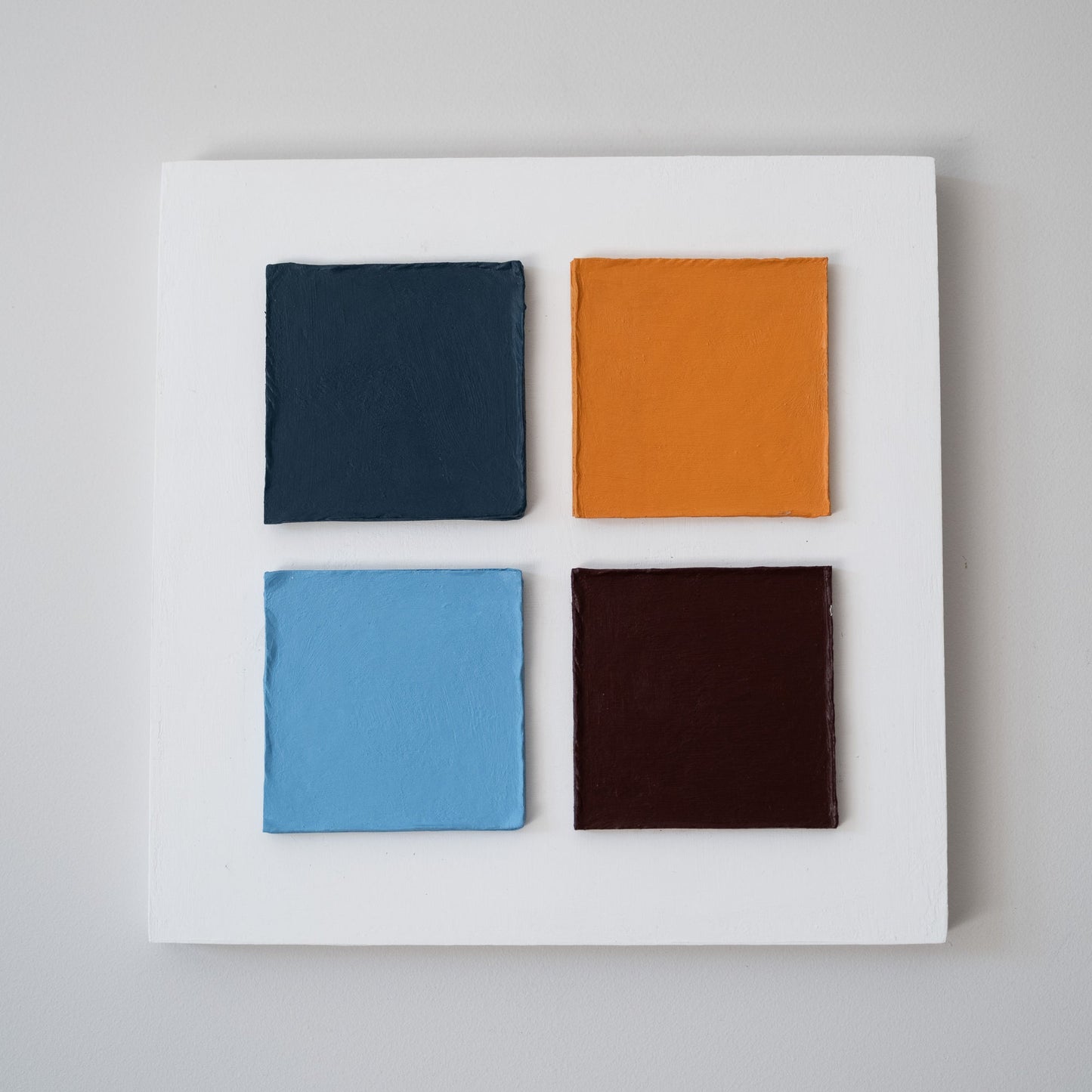 Four Squares in Exile – Textured Cardboard Wall Art on Plywood | Olshbau - Olshbau