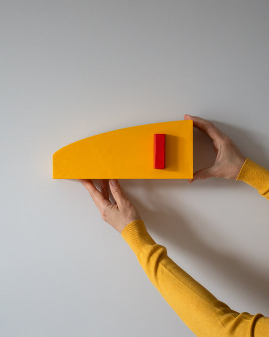 Uphill Construct – Geometric Form in Yellow & Red