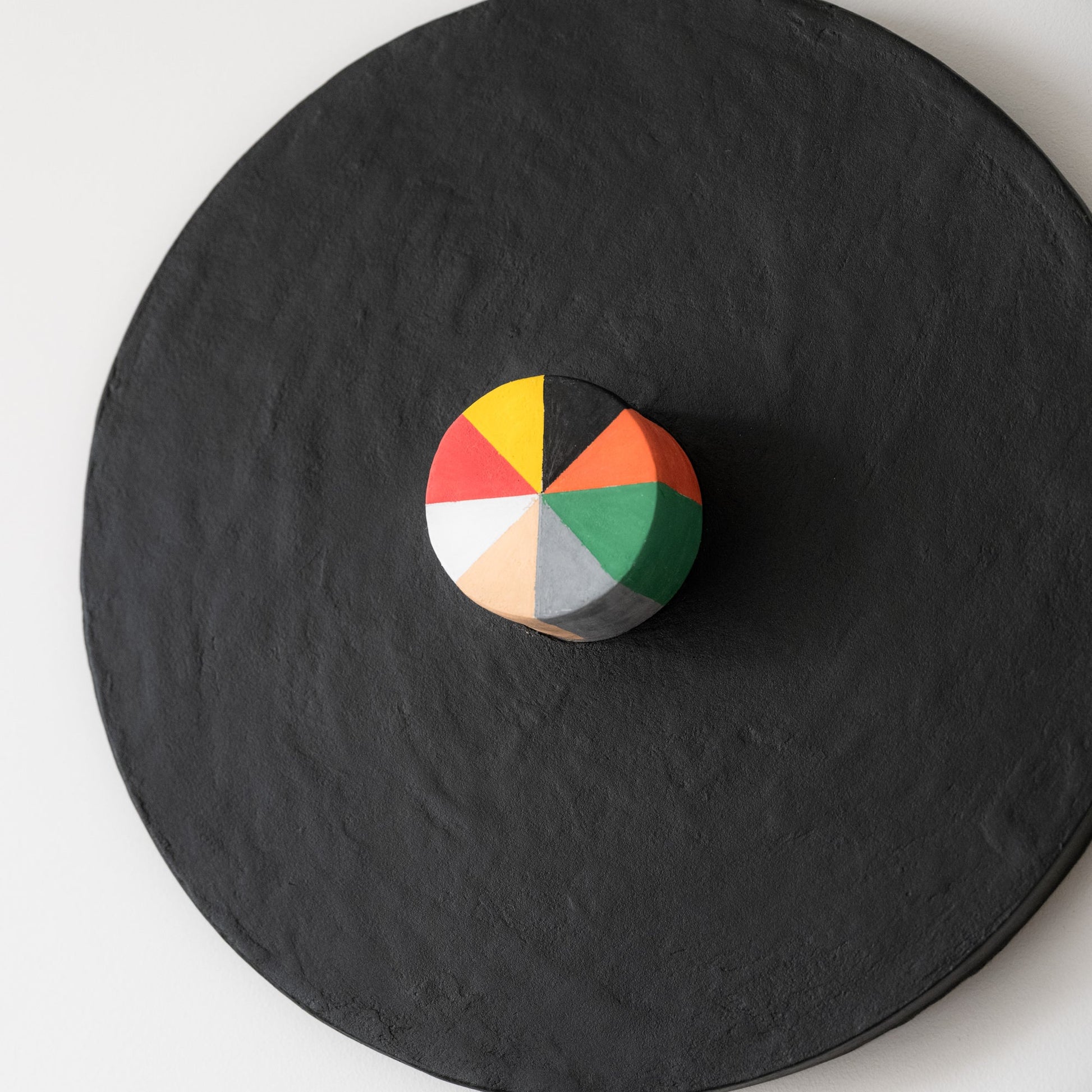 Bauhaus Bloom – Modern Geometric Wall Sculpture with Vibrant Center | Olshbau - Olshbau