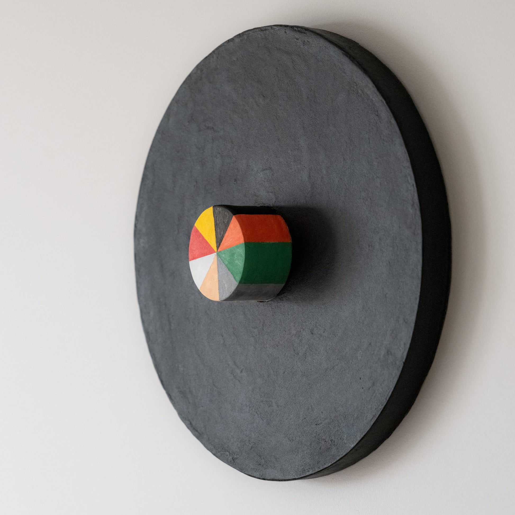 Bauhaus Bloom – Modern Geometric Wall Sculpture with Vibrant Center | Olshbau - Olshbau