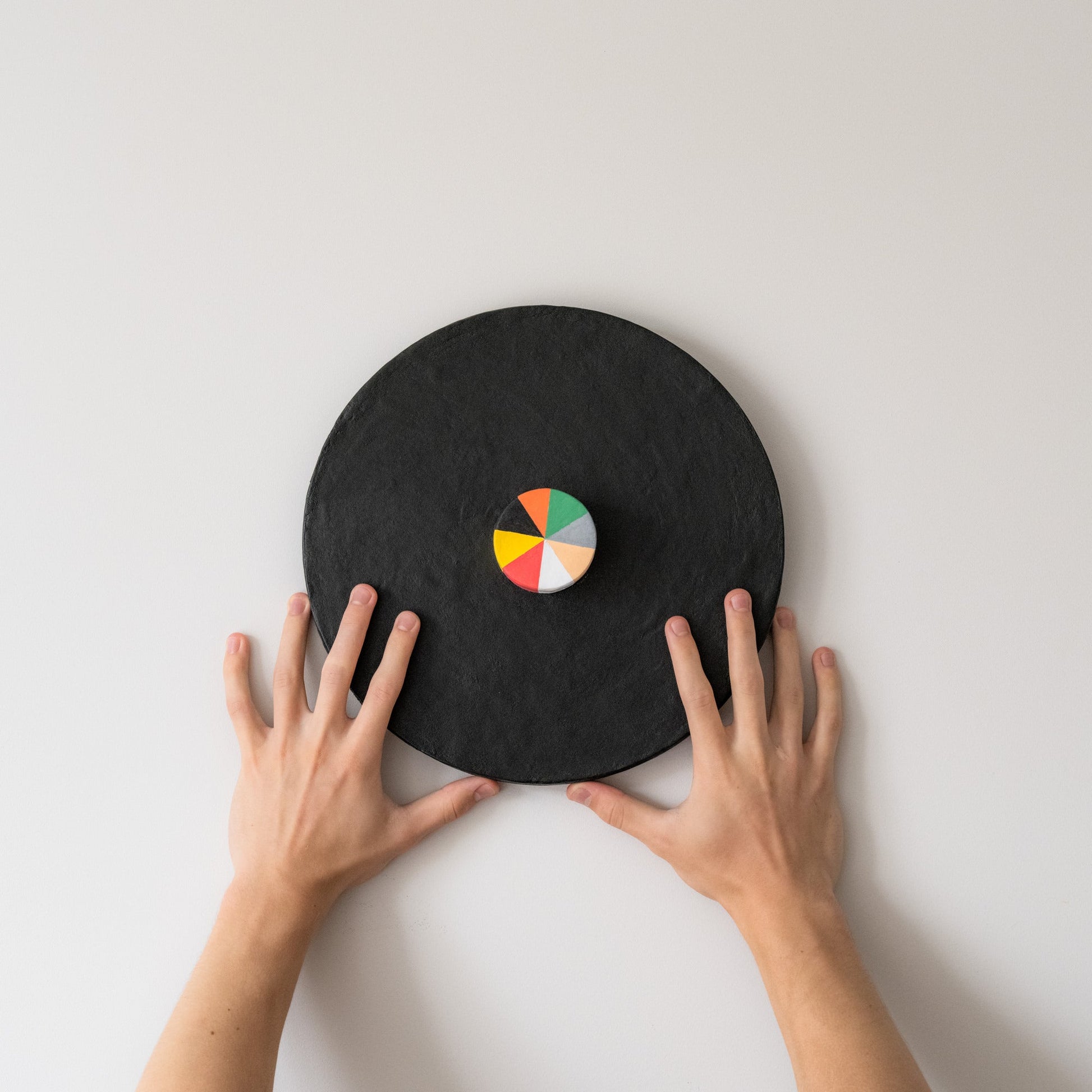 Bauhaus Bloom – Modern Geometric Wall Sculpture with Vibrant Center | Olshbau - Olshbau