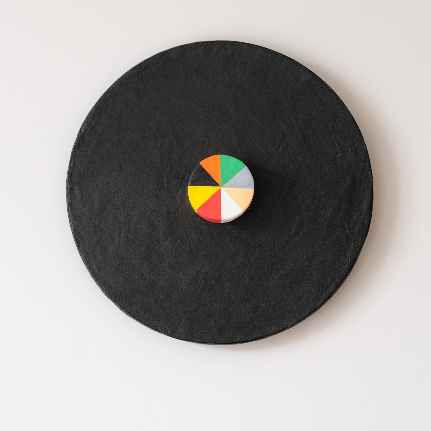 Bauhaus Bloom – Modern Geometric Wall Sculpture with Vibrant Center | Olshbau - Olshbau
